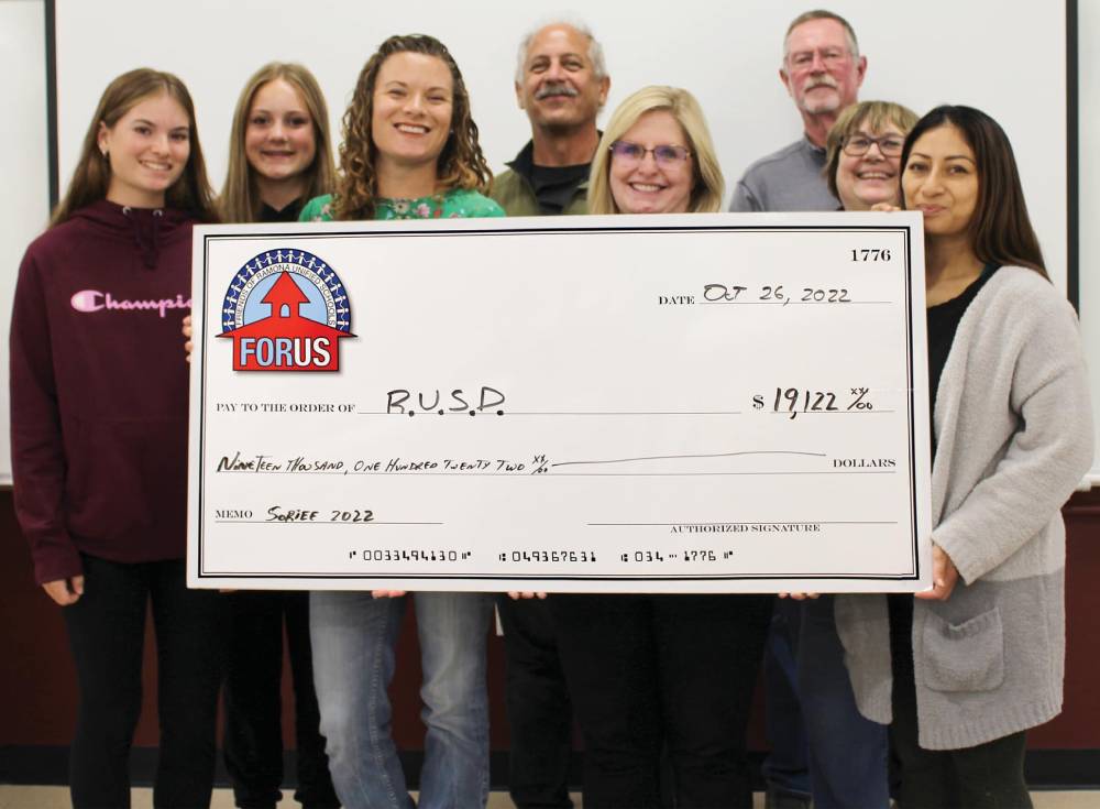 2022 FORUS Soiree Fundraiser Check